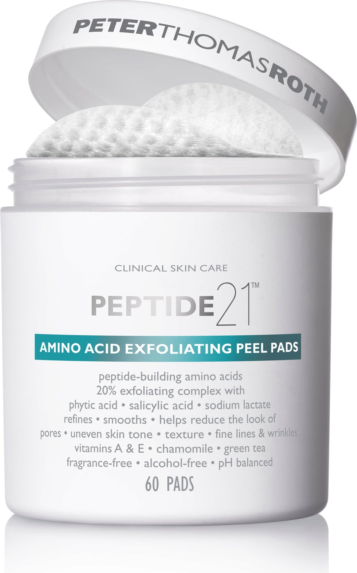 Peter Thomas Roth Peptide 21 Amino Acid Exfoliating Peel Pads | 60 Pads | Resurfacing & Anti-Aging Treatment